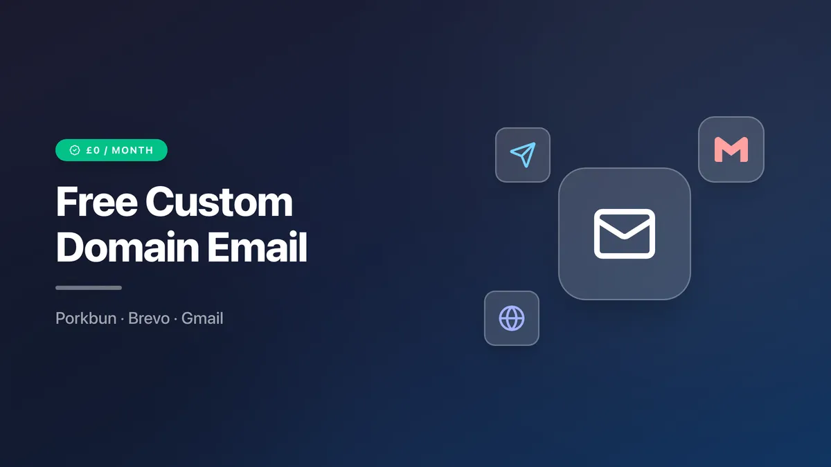 My Free Custom Domain Email Setup: Porkbun + Brevo + Gmail