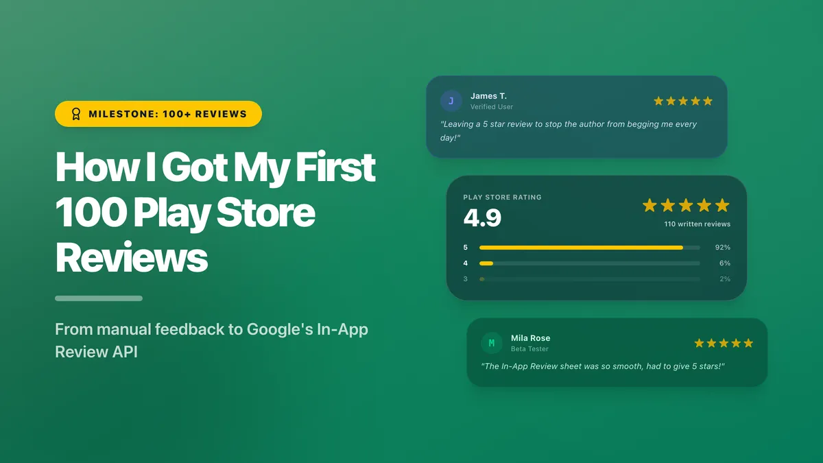 How I Got My First 100 Play Store Reviews