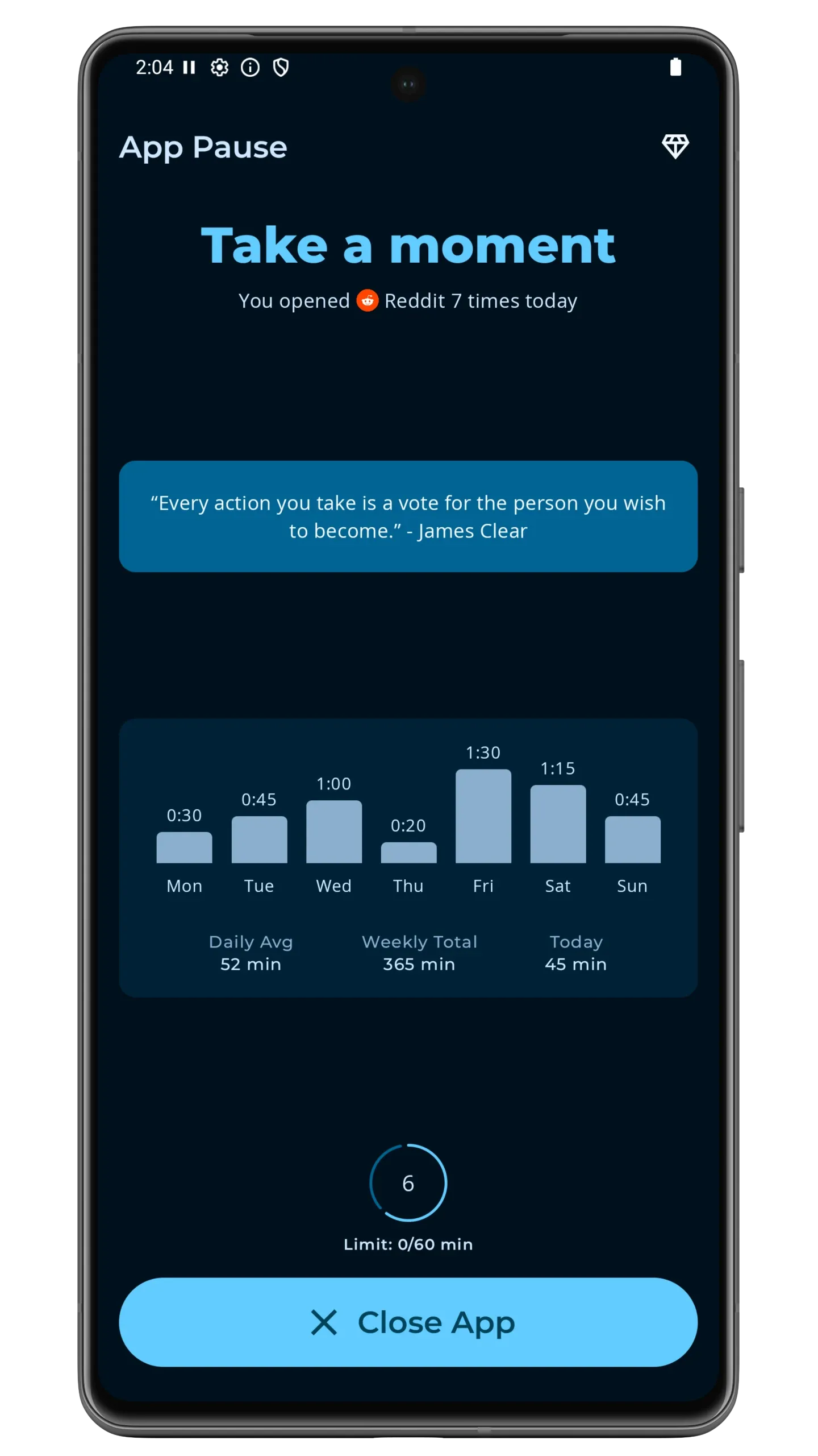 App Pause Screen